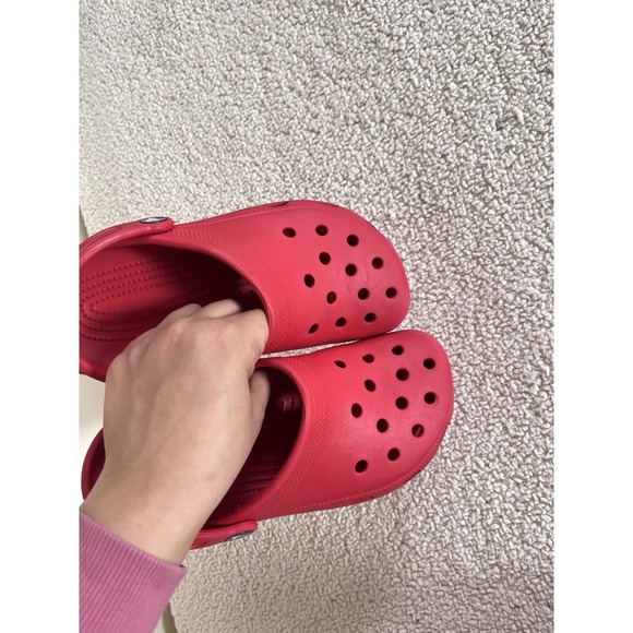 Crocs Classic Clogs Pepper Red Unisex Junior Slip On Sandals Comfortable Casual - Picture 9 of 9